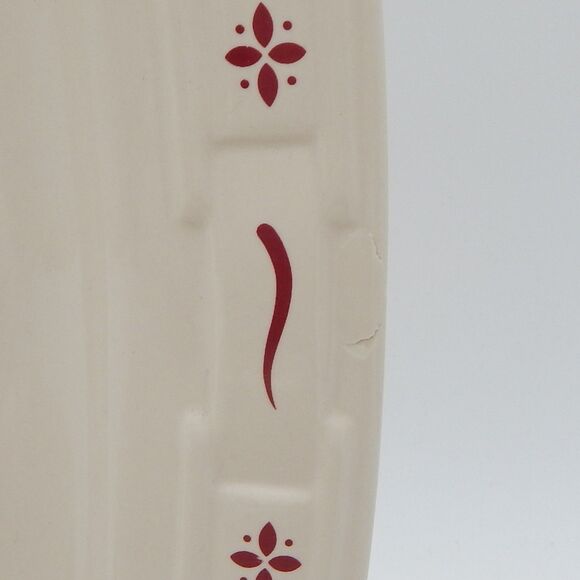 Longaberger Pottery Woven Traditions Red 11 Inch Soft Square Dinner Plates S/2 - Picture 3 of 8